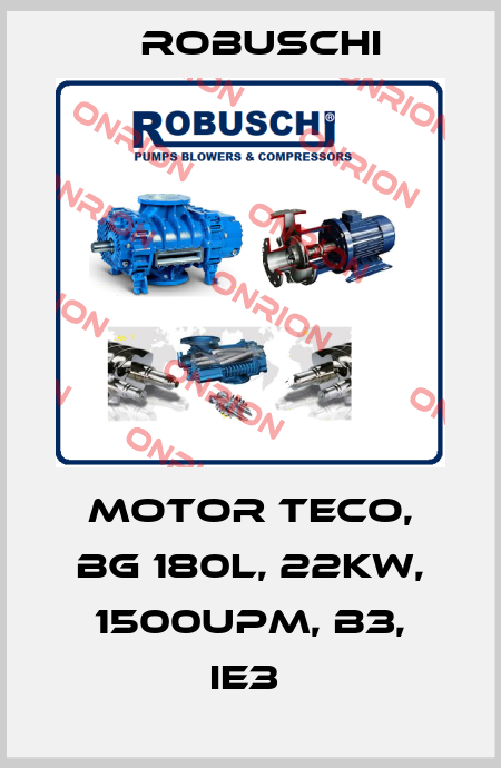 Motor TECO, BG 180L, 22KW, 1500UPM, B3, IE3  Robuschi