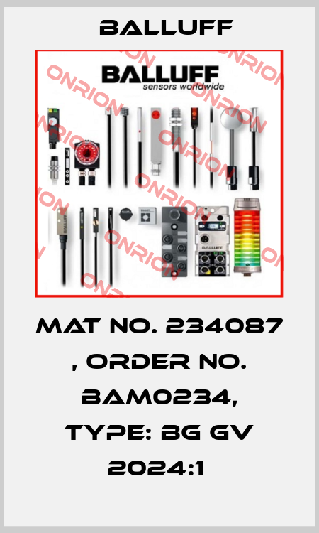 Mat No. 234087 , Order No. BAM0234, Type: BG GV 2024:1  Balluff