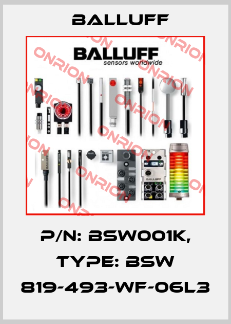 P/N: BSW001K, Type: BSW 819-493-WF-06L3 Balluff