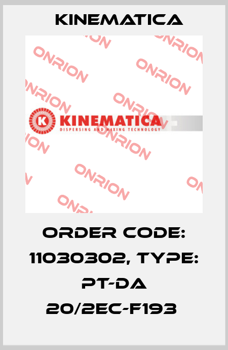 Order Code: 11030302, Type: PT-DA 20/2EC-F193  Kinematica