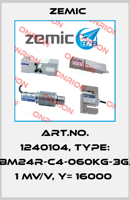 Art.No. 1240104, Type: BM24R-C4-060kg-3G, 1 mV/V, Y= 16000  ZEMIC