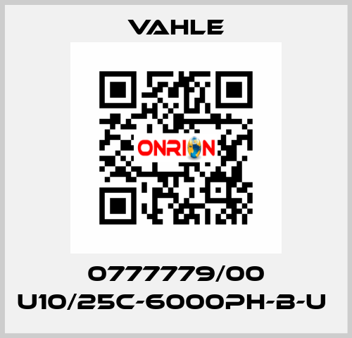 0777779/00 U10/25C-6000PH-B-U  Vahle