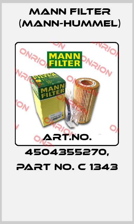 Art.No. 4504355270, Part No. C 1343  Mann Filter (Mann-Hummel)
