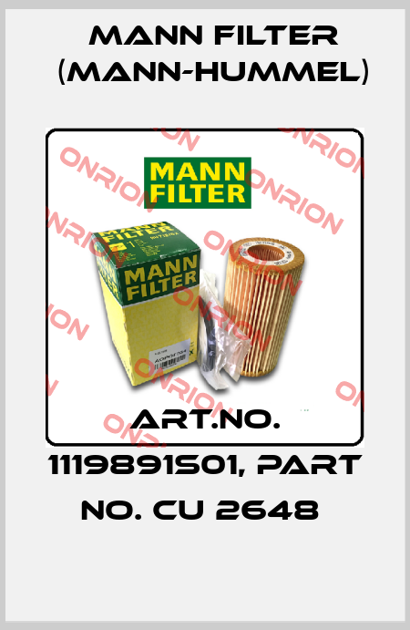 Art.No. 1119891S01, Part No. CU 2648  Mann Filter (Mann-Hummel)