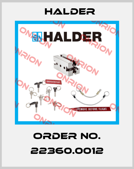 Order No. 22360.0012 Halder