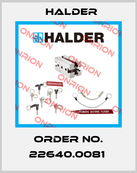 Order No. 22640.0081  Halder