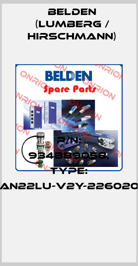 P/N: 934889058, Type: GAN22LU-V2Y-2260200  Belden (Lumberg / Hirschmann)