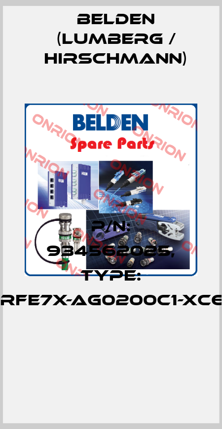 P/N: 934562025, Type: GAN-DRFE7X-AG0200C1-XC607-AD  Belden (Lumberg / Hirschmann)
