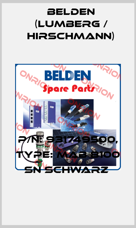 P/N: 931749500, Type: MAB 8100 SN schwarz  Belden (Lumberg / Hirschmann)