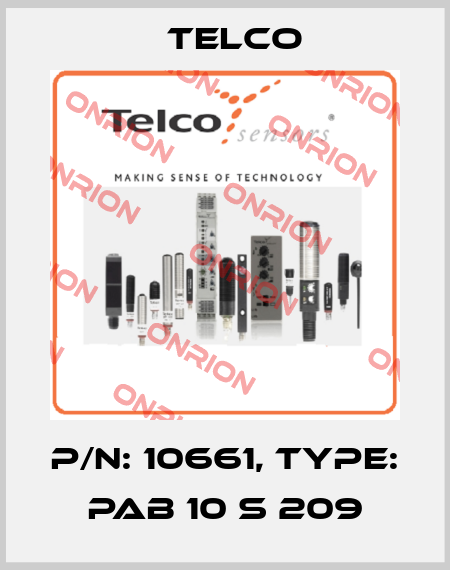 p/n: 10661, Type: PAB 10 S 209 Telco