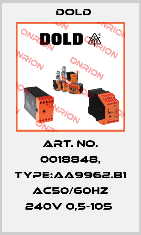 Art. No. 0018848, Type:AA9962.81 AC50/60HZ 240V 0,5-10S  Dold