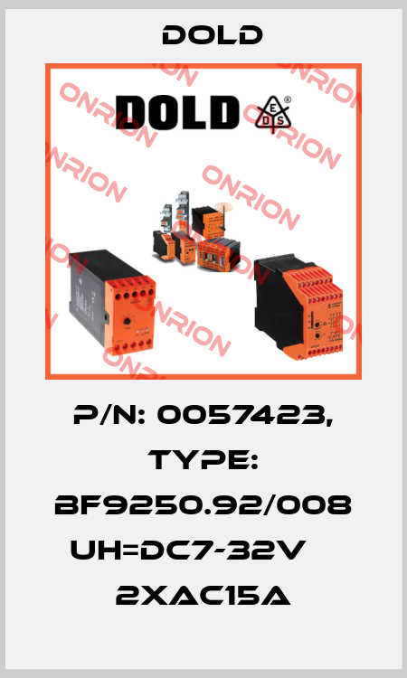 p/n: 0057423, Type: BF9250.92/008 UH=DC7-32V    2xAC15A Dold