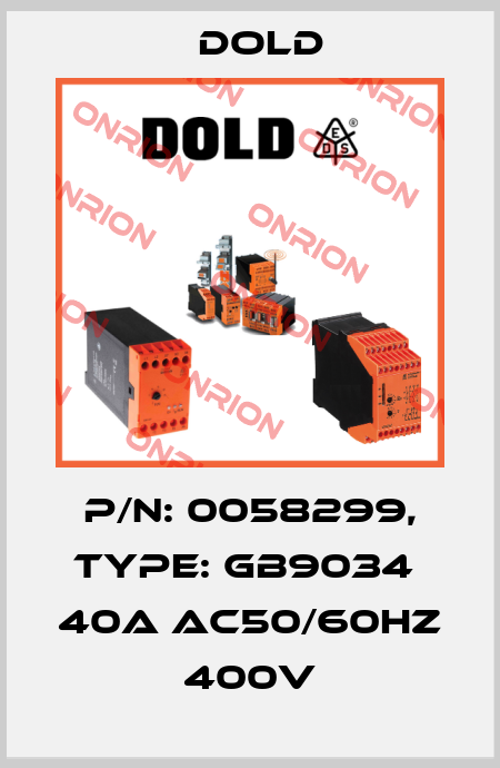 p/n: 0058299, Type: GB9034  40A AC50/60HZ 400V Dold