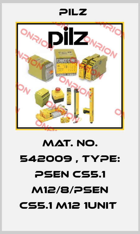 Mat. No. 542009 , Type: PSEN cs5.1 M12/8/PSEN cs5.1 M12 1unit  Pilz