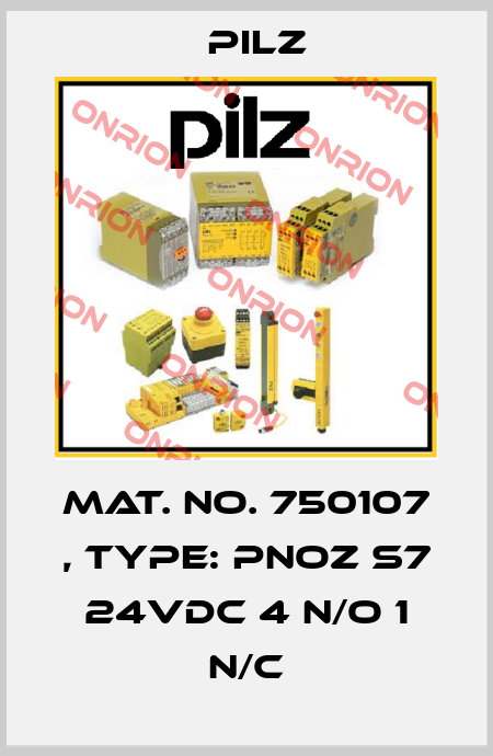 Mat. No. 750107 , Type: PNOZ s7 24VDC 4 n/o 1 n/c Pilz