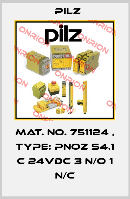 Mat. No. 751124 , Type: PNOZ s4.1 C 24VDC 3 n/o 1 n/c Pilz