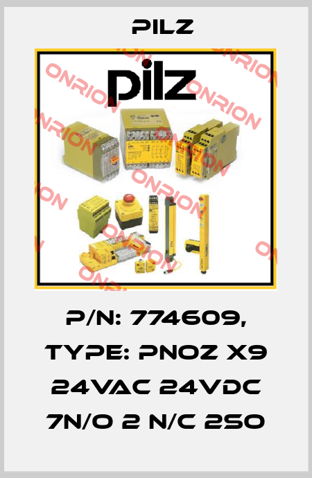p/n: 774609, Type: PNOZ X9 24VAC 24VDC 7n/o 2 n/c 2so Pilz