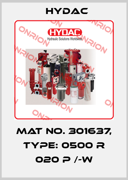 Mat No. 301637, Type: 0500 R 020 P /-W Hydac