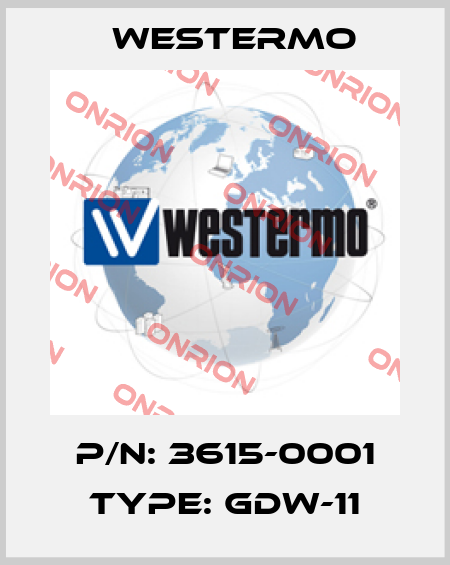 P/N: 3615-0001 Type: GDW-11 Westermo