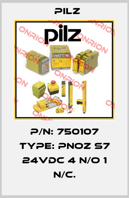 P/N: 750107 Type: PNOZ s7 24VDC 4 n/o 1 n/c. Pilz