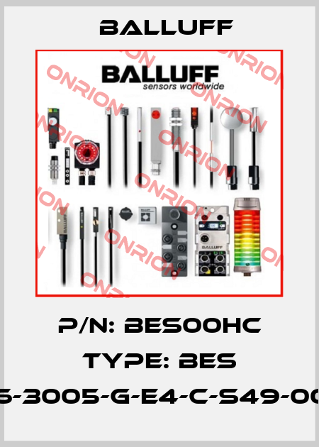P/N: BES00HC Type: BES 516-3005-G-E4-C-S49-00,3 Balluff
