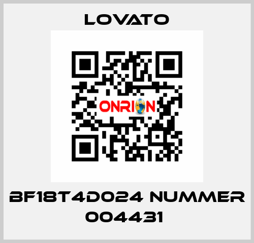 BF18T4D024 NUMMER 004431  Lovato