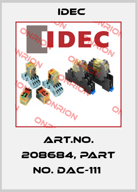 Art.No. 208684, Part No. DAC-111  Idec
