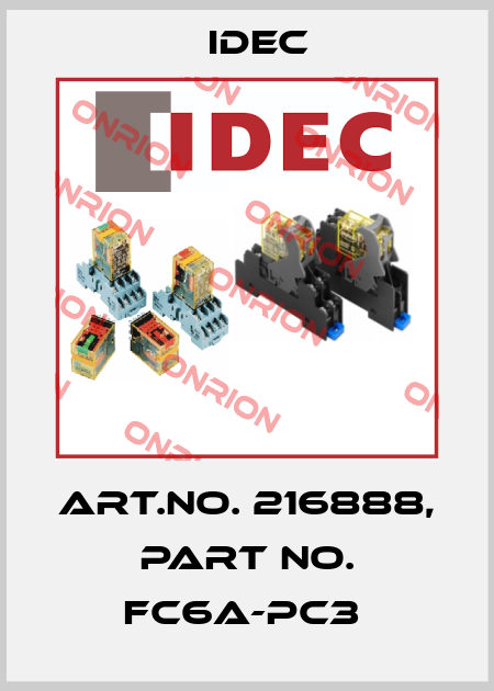 Art.No. 216888, Part No. FC6A-PC3  Idec