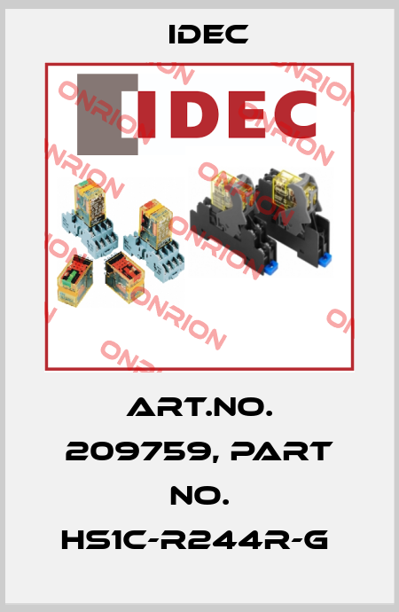 Art.No. 209759, Part No. HS1C-R244R-G  Idec