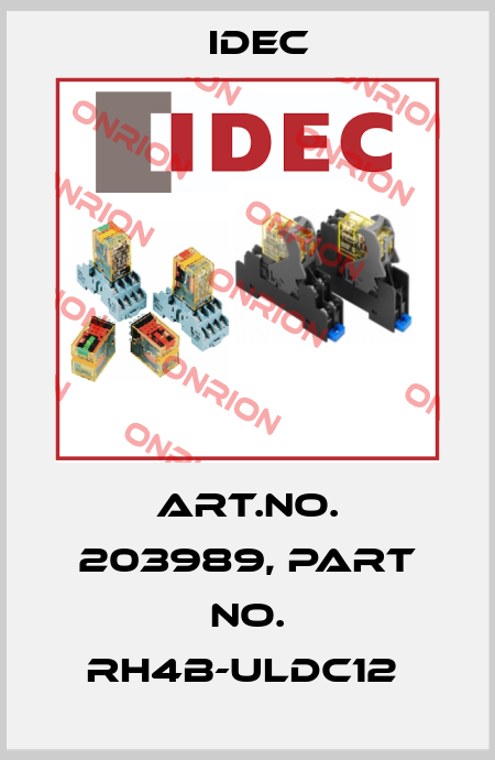 Art.No. 203989, Part No. RH4B-ULDC12  Idec