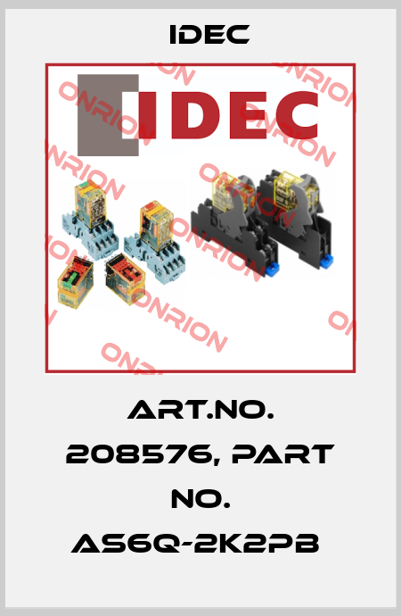 Art.No. 208576, Part No. AS6Q-2K2PB  Idec