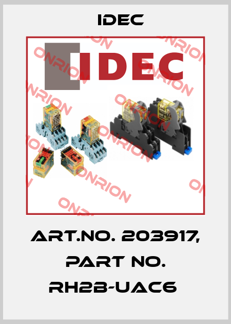 Art.No. 203917, Part No. RH2B-UAC6  Idec