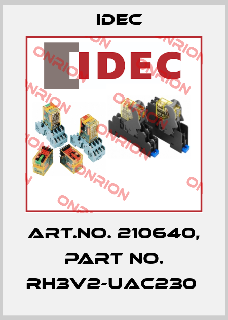 Art.No. 210640, Part No. RH3V2-UAC230  Idec