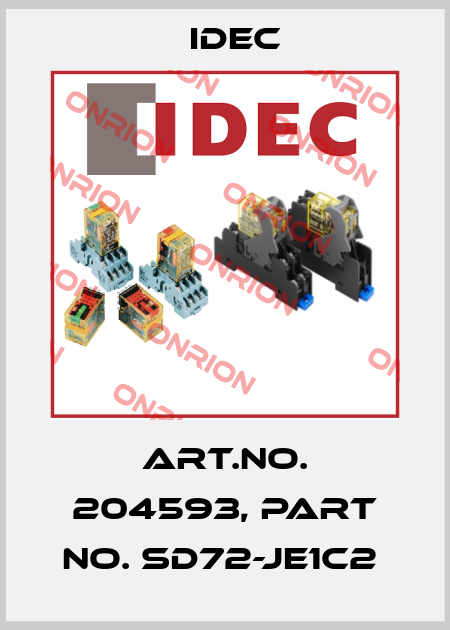 Art.No. 204593, Part No. SD72-JE1C2  Idec
