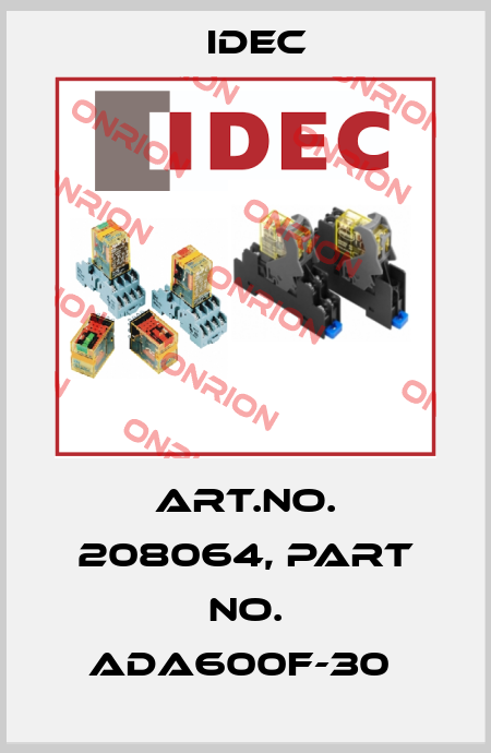 Art.No. 208064, Part No. ADA600F-30  Idec