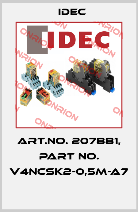 Art.No. 207881, Part No. V4NCSK2-0,5M-A7  Idec