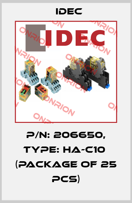 P/N: 206650, Type: HA-C10  (package of 25 pcs) Idec