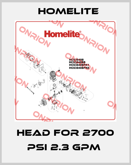 head for 2700 psi 2.3 gpm  Homelite