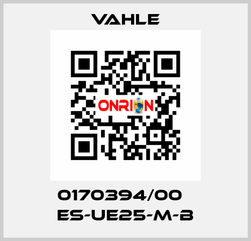 0170394/00    ES-UE25-M-B  Vahle