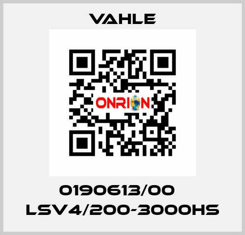 0190613/00    LSV4/200-3000HS  Vahle