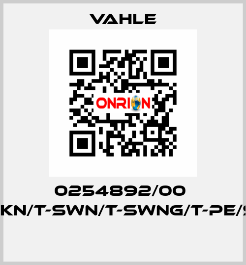 0254892/00  SK-SKN/T-SWN/T-SWNG/T-PE/S-28  Vahle