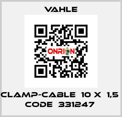 Clamp-cable  10 X  1,5  CODE  331247  Vahle