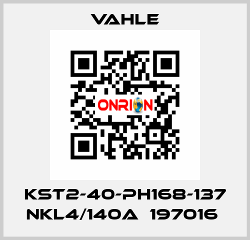 KST2-40-PH168-137 NKL4/140A  197016  Vahle