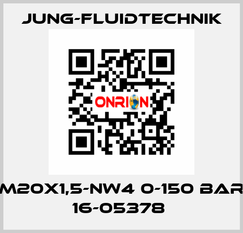 M20X1,5-NW4 0-150 BAR 16-05378  JUNG-FLUIDTECHNIK