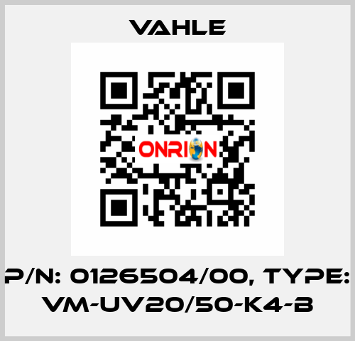 P/n: 0126504/00, Type: VM-UV20/50-K4-B Vahle