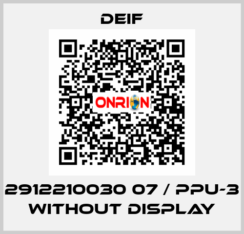 2912210030 07 / PPU-3 without display Deif