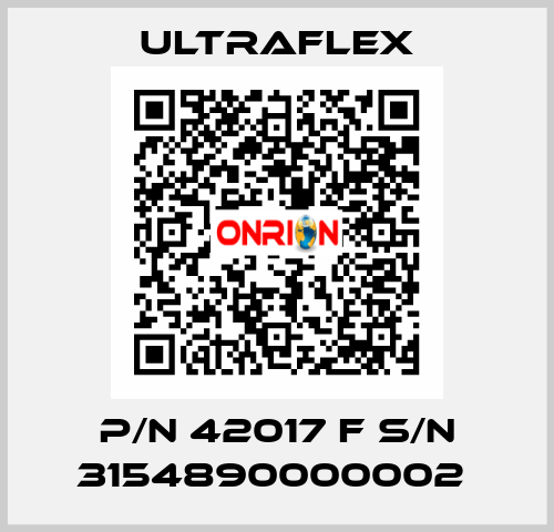 P/N 42017 F S/N 3154890000002  Ultraflex