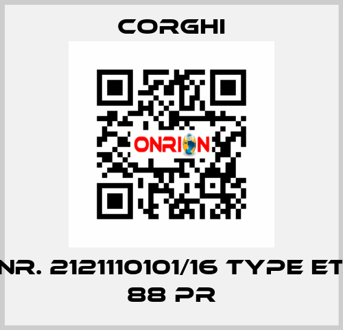 Nr. 2121110101/16 Type ET 88 PR Corghi