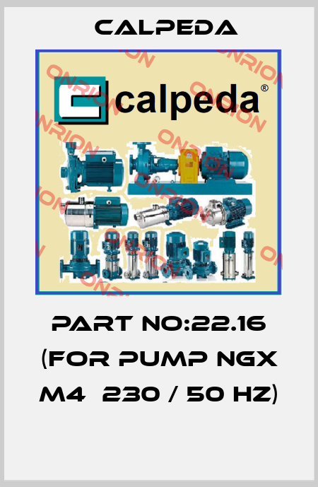 PART NO:22.16 (FOR PUMP NGX M4  230 / 50 HZ)  Calpeda