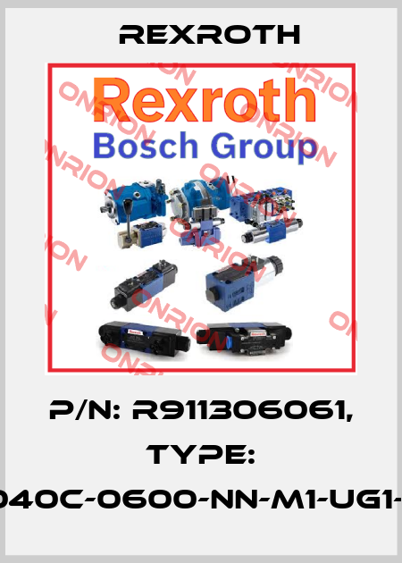 P/N: R911306061, Type: MSK040C-0600-NN-M1-UG1-NNNN Rexroth
